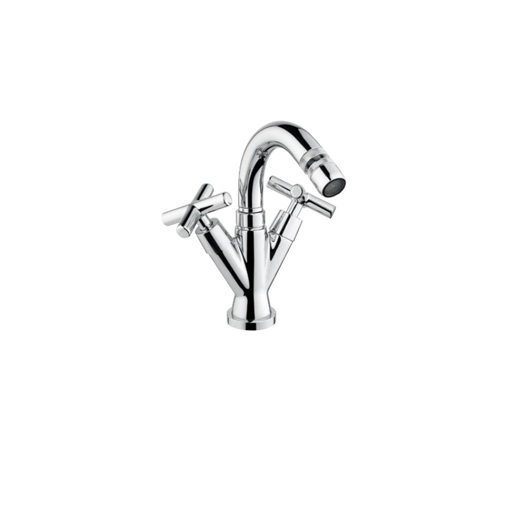 Kit miscelatori lavabo+bidet+doccia in ottone cromato collezione Sirio Keller Taps - rubinetti lavabo e bidet collo alto