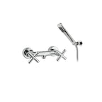 Kit miscelatori lavabo+bidet+doccia in ottone cromato collezione Sirio Keller Taps - rubinetti lavabo e bidet collo alto