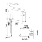 Miscelatore medio lavabo Rubinetterie Mariani linea Artic Bianco opaco con scarico