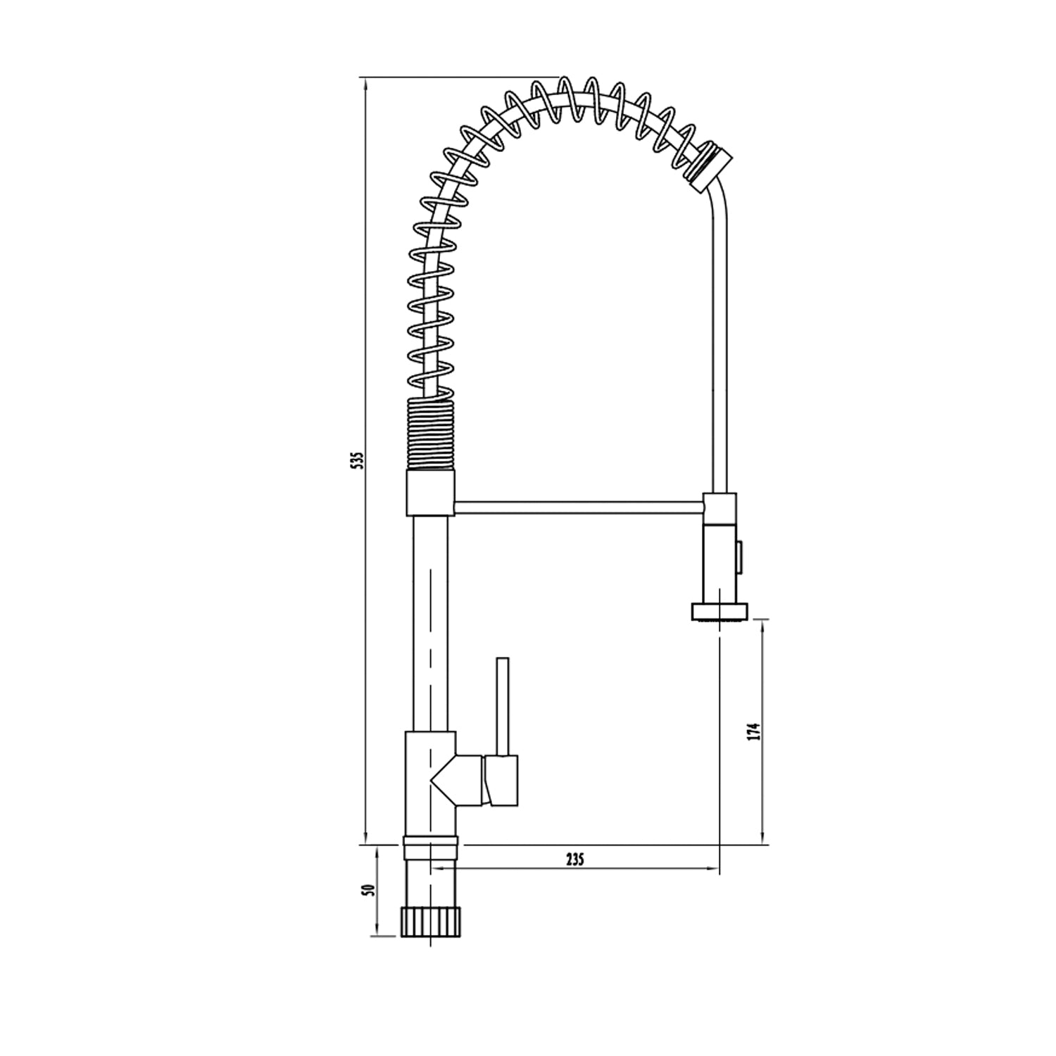 Miscelatore monocomando per lavello con doccetta sganciabile Rubiflux modello Bellatrix