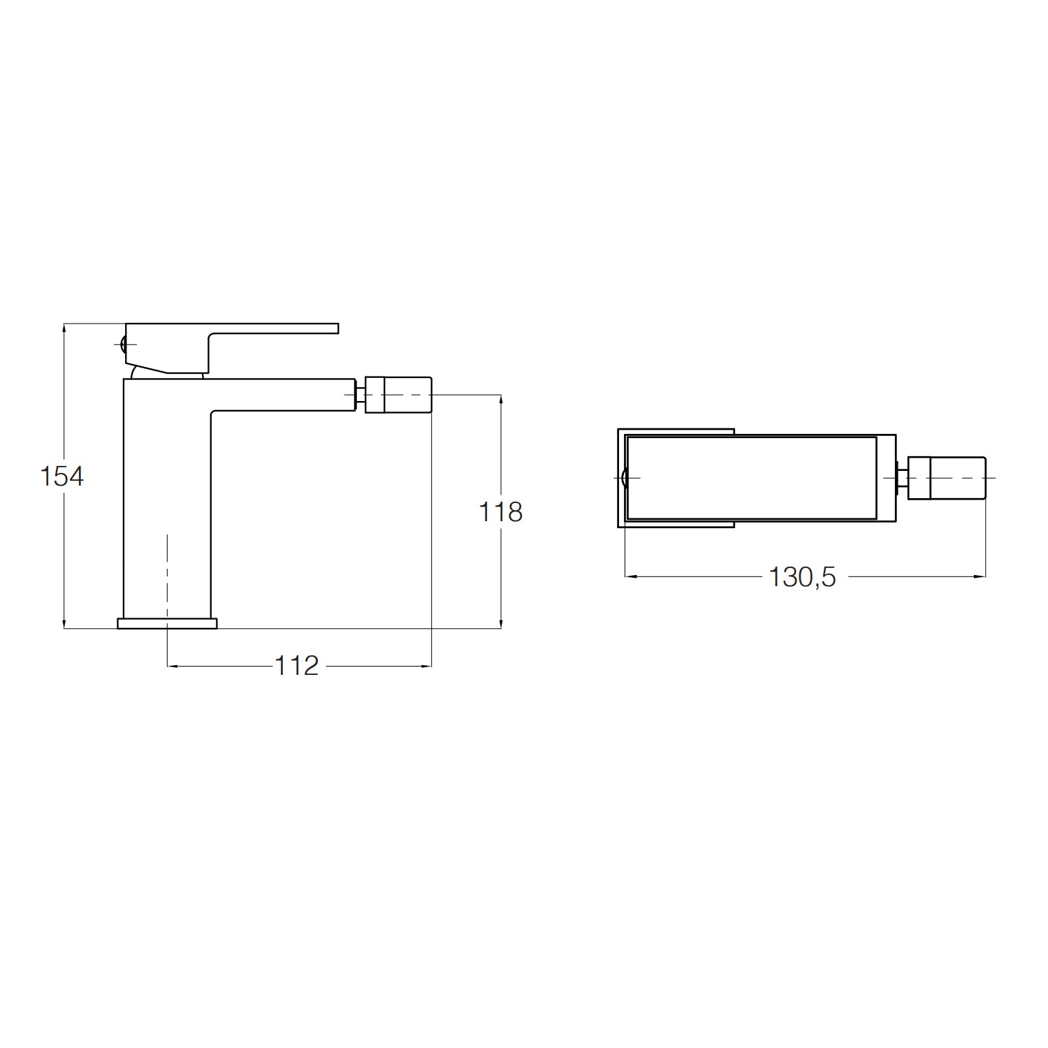 Miscelatore rubinetto bidet Rubiflux serie Green 2.0 - Nero opaco
