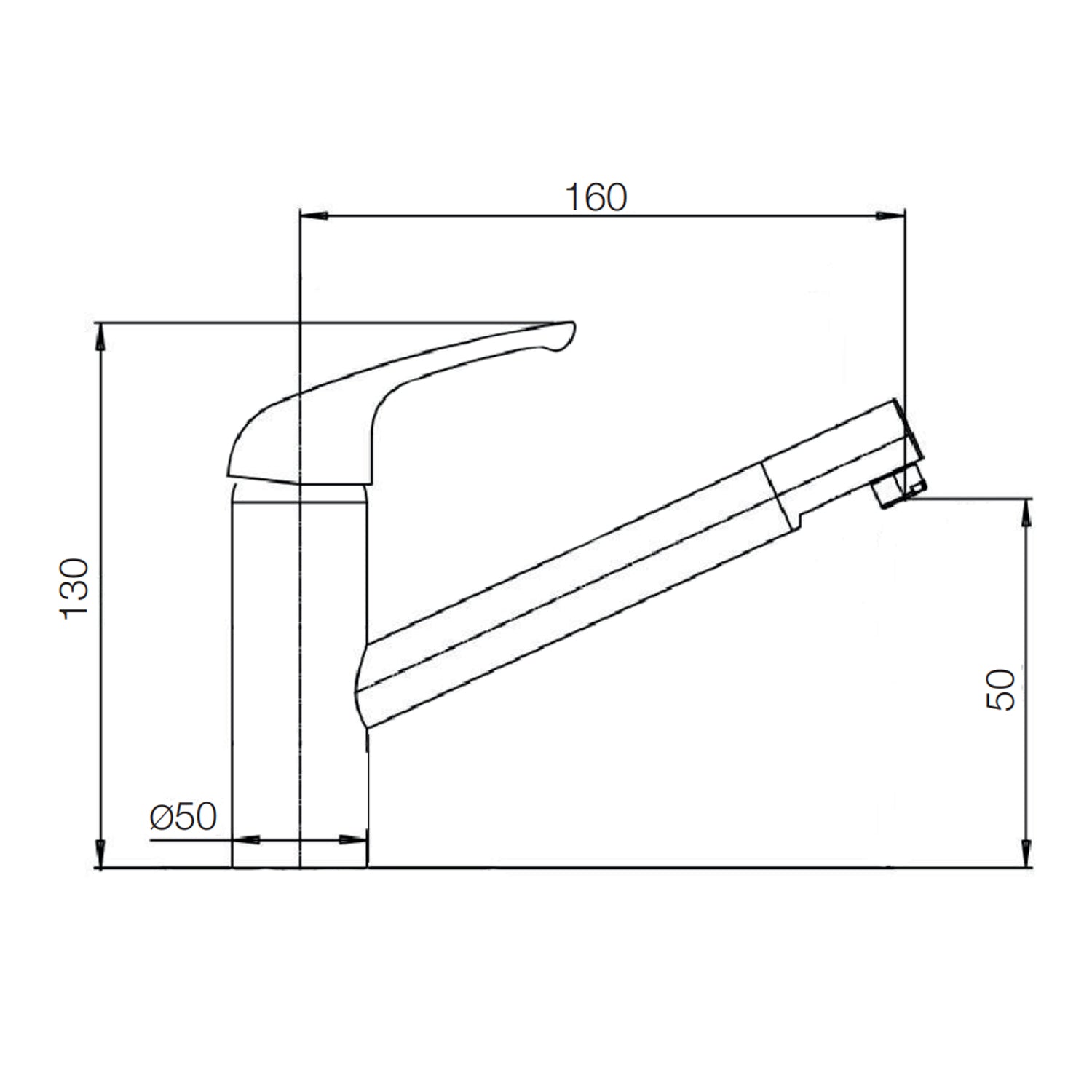 Rubinetto miscelatore monocomando cromato per lavabo con doccia estraibile RubiFlux Blu 2.0