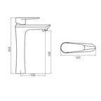 Rubinetto miscelatore monocomando lavabo prolungato cromato RubiFlux Pink 2.0