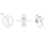 Rubinetto miscelatore monocomando incasso doccia 2 uscite RubiFlux Pink 2.0 - Nero Opaco