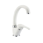 Miscelatore monocomando lavabo cucina con bocca girevole bianco opaco