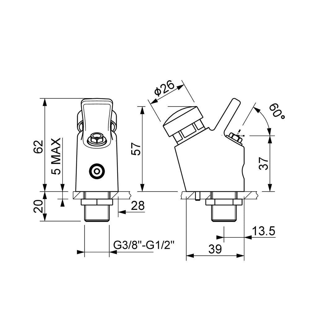 Rubinetto per fontanella con getto parabolico regolabile Mcm Rubinetterie