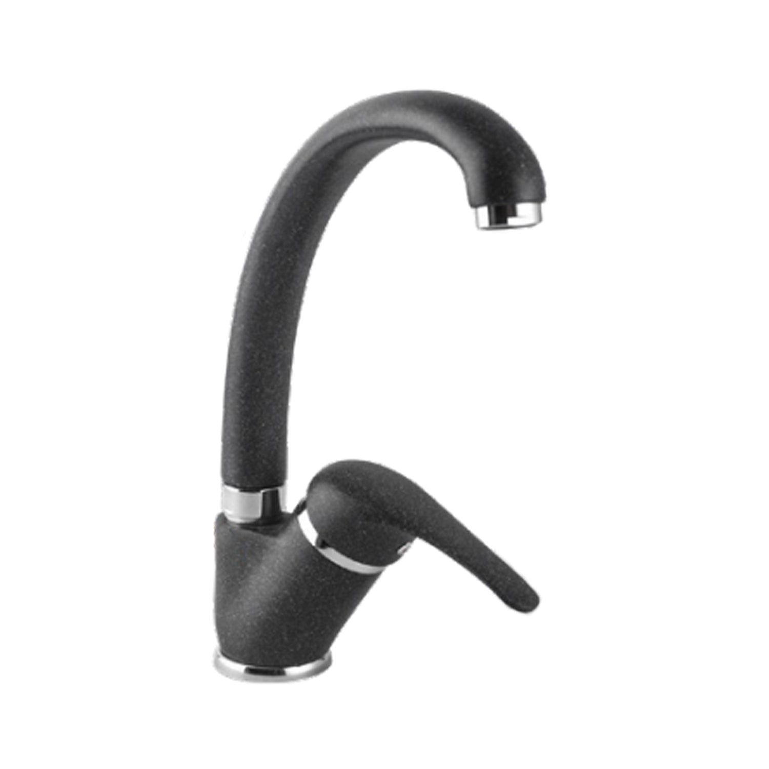 Miscelatore monocomando lavabo cucina con bocca girevole granito nero