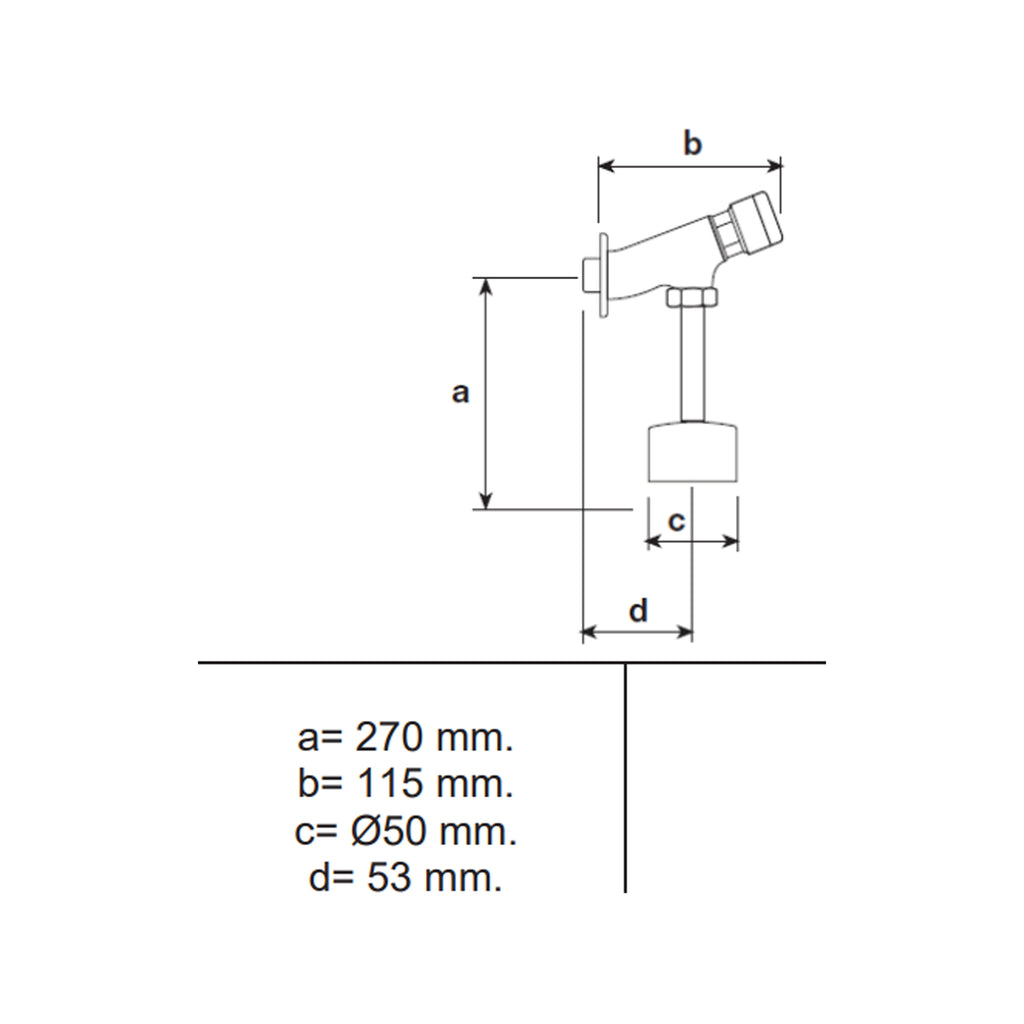 Rubinetto temporizzato a parete per orinatoio RubiFlux â€“ Cromo