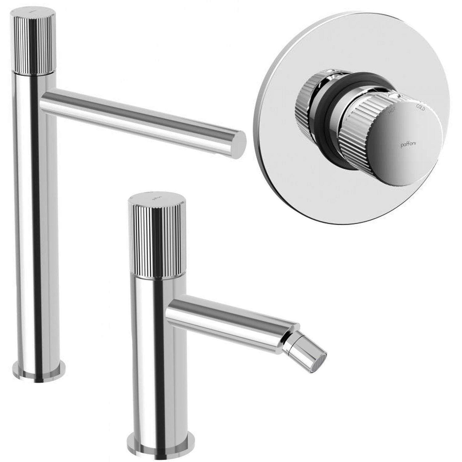 Set di miscelatori lavabo alto-bidet-doccia Paffoni Jo Cromato
