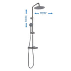 Colonna doccia C15 regolabile con termostatico TM3A e soffione 25cm
