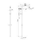 Colonna doccia C14 supporto scorrevole con attacco 3/4F e soffione 20cm