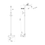 Colonna doccia C14 con deviatore MX1E e soffione 20cm