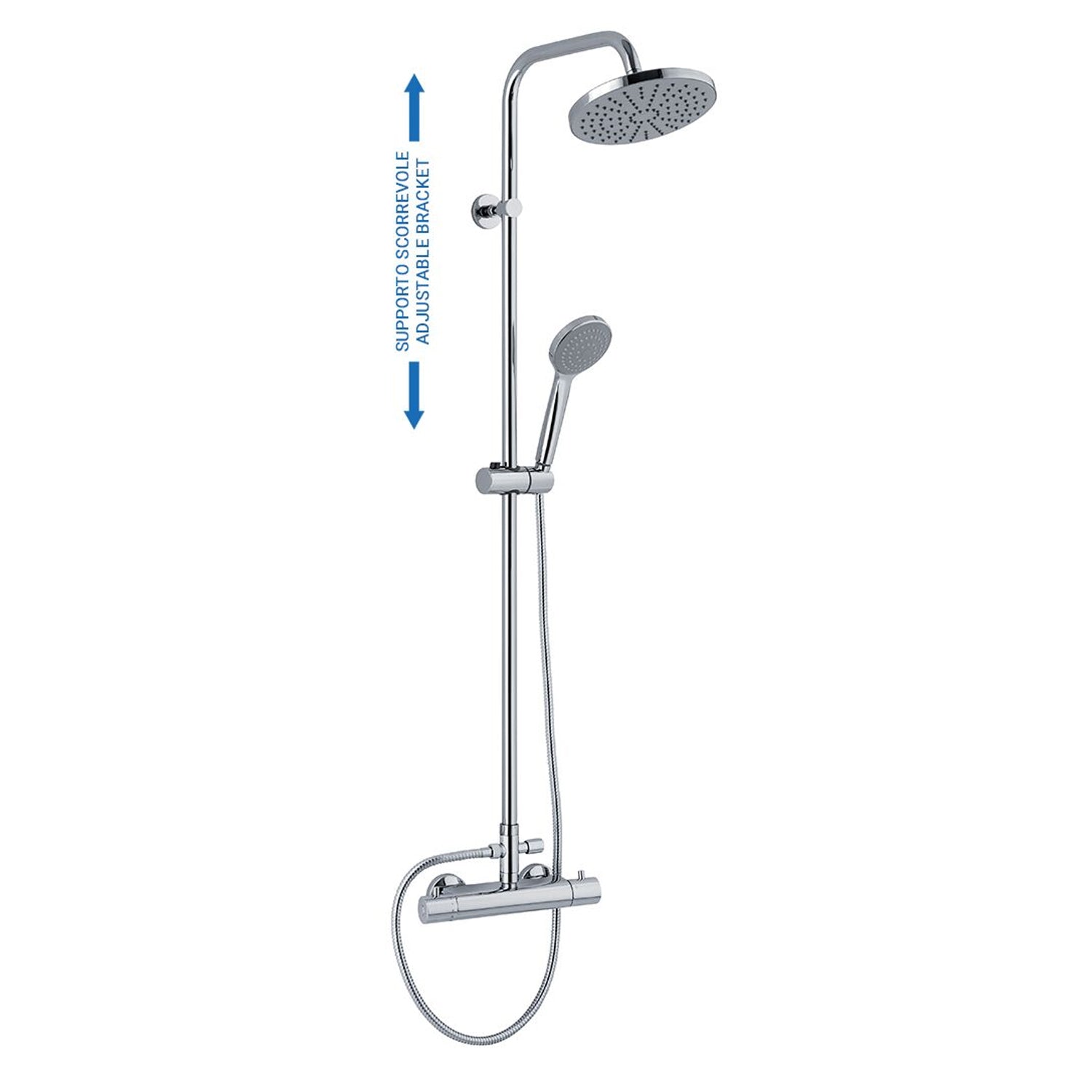 Colonna doccia C14 con deviatore MX1E e soffione 20cm