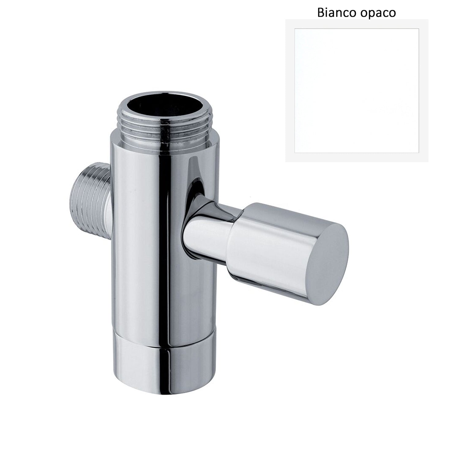 Deviatore in ottone con attacco 3/4F e 1/2M bianco opaco