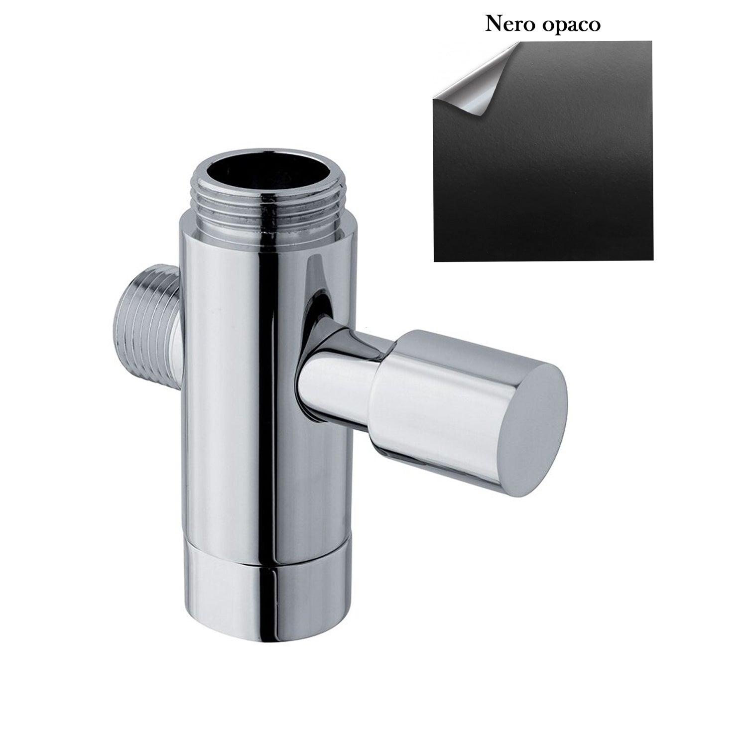 Deviatore in ottone con attacco 3/4F e 1/2M nero opaco