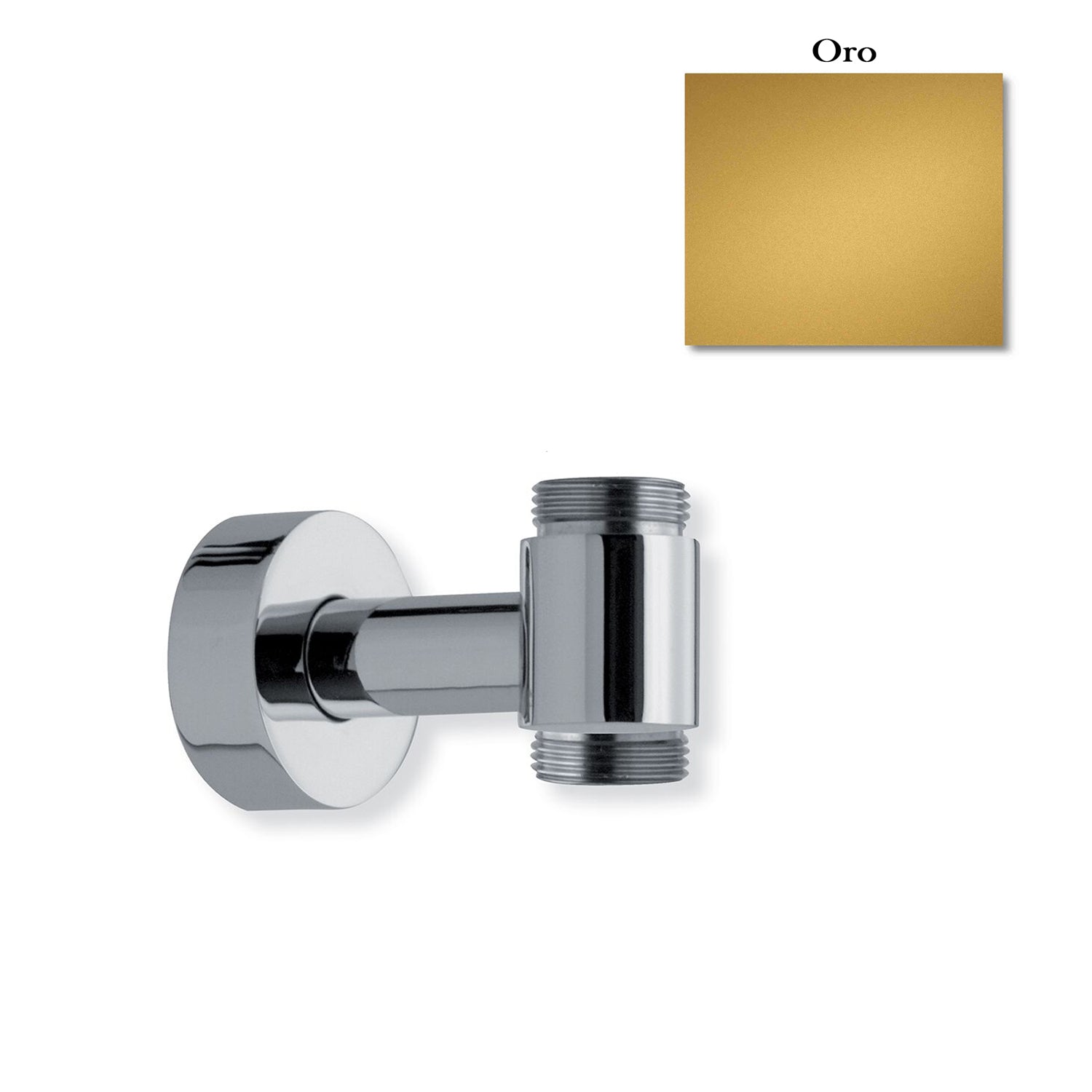 Supporto inferiore con attacco flessibile per colonna doccia esterno oro