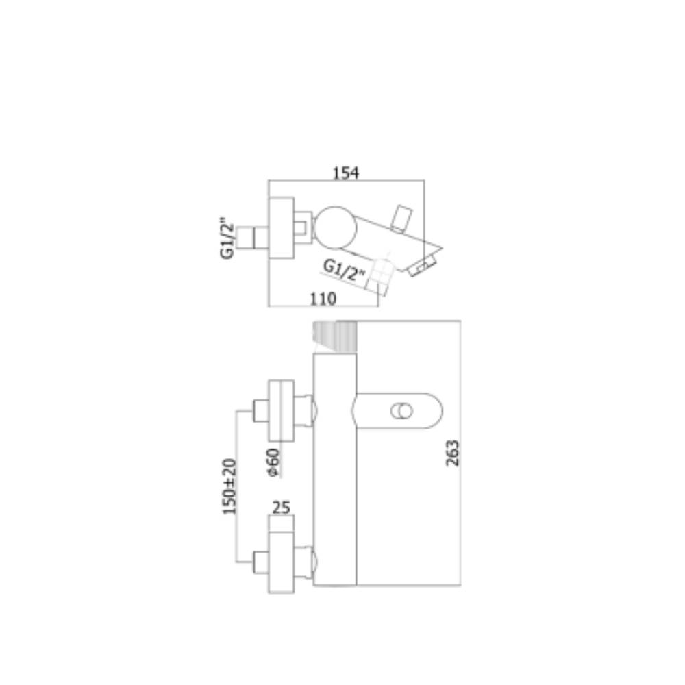 Miscelatore Vasca modello JO022CR Senza Duplex Senza Doccetta Cromo