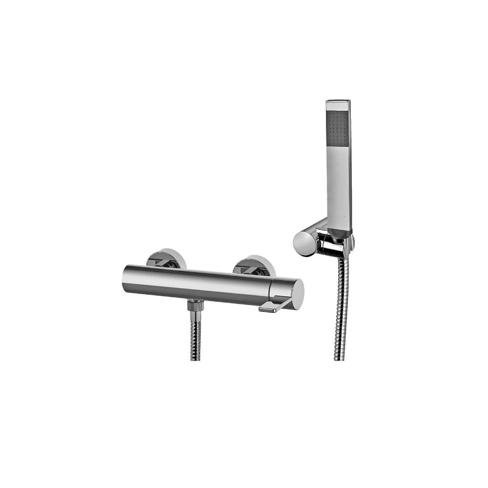 Miscelatore doccia con duplex serie Rock modello RO168DST Steel looking Paffoni