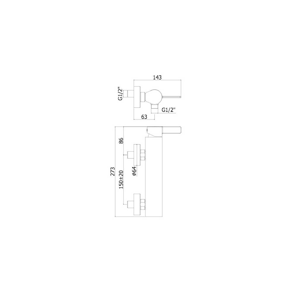 Miscelatore doccia con duplex serie Rock modello RO168DST Steel looking Paffoni