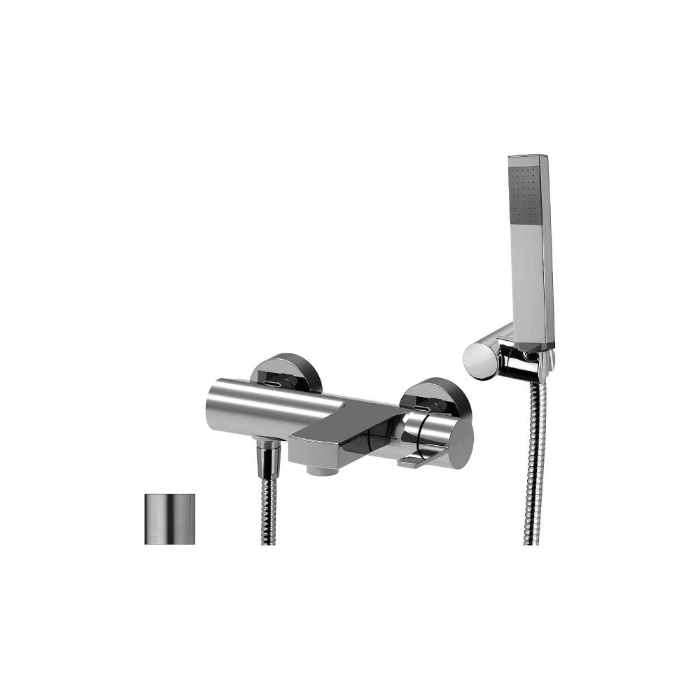 Miscelatore vasca a parete con duplex serie Rock modello RO023ST Steel looking Paffoni