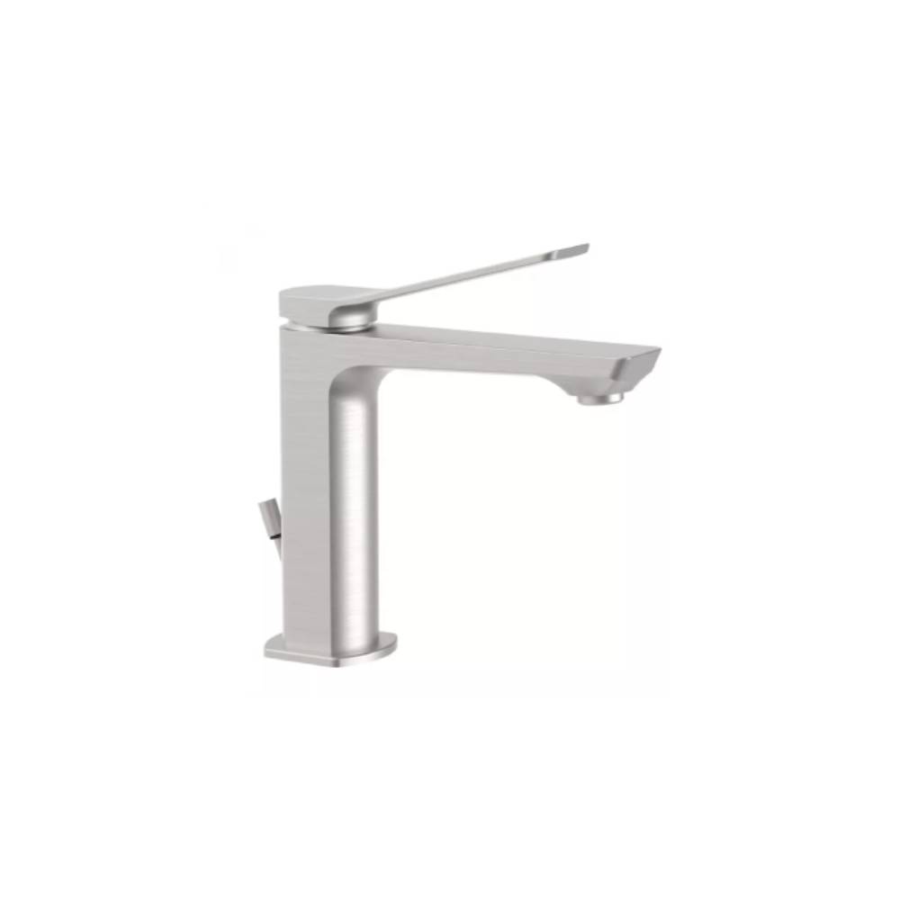 Miscelatore lavabo con scarico automatico serie Tilt modello TI075ST steel looking Paffoni.
