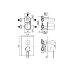 Miscelatore incasso doccia con deviatore 2 Uscite serie Ringo modello RIN018CR cromo Paffoni