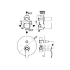Miscelatore incasso doccia a muro con deviatore serie Flavia modello FA015CO Cromo oro Paffoni
