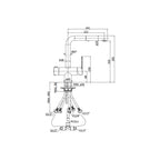 Miscelatore lavello con doccia estraibile 2 getti serie Ringo modello RIN295CR-MET cromo Paffoni