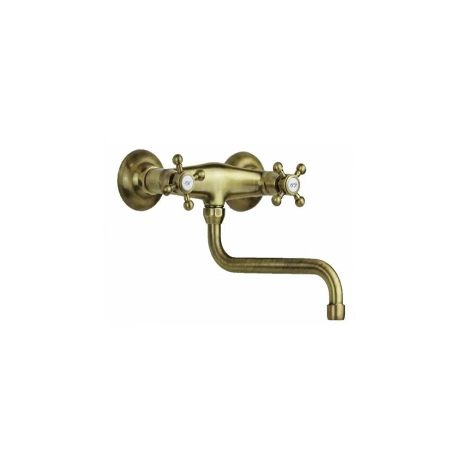 Gruppo lavello a muro con canna "S" orientabile Paffoni serie Viola - Bronzato