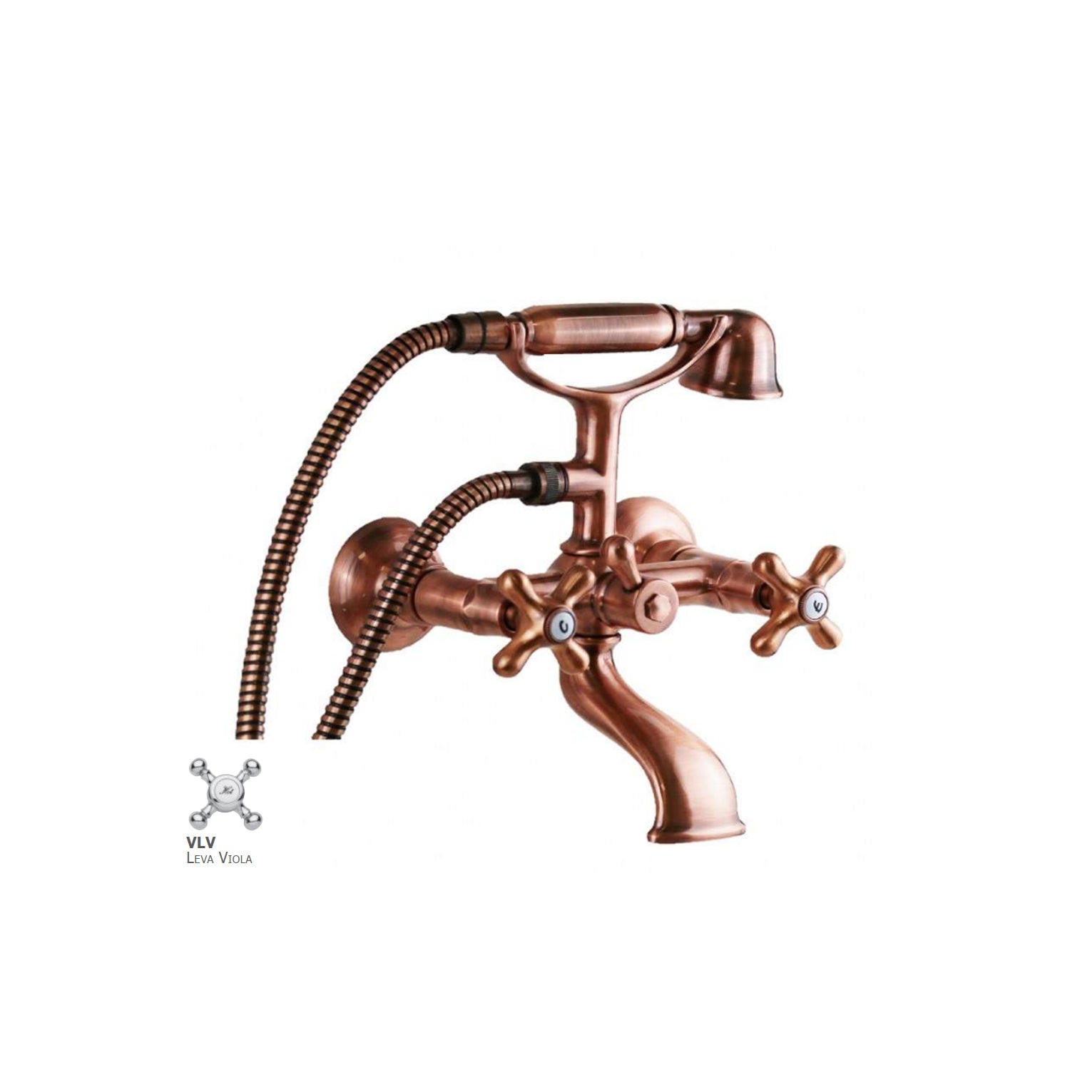 Gruppo vasca/doccia lusso con deviatore e flessibile da 1500 mm Paffoni serie Viola - Ramato