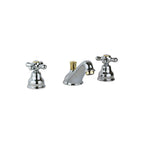 Batteria lavabo a 3 fori con scarico automatico Paffoni serie Viola - Cromo/Gold finish