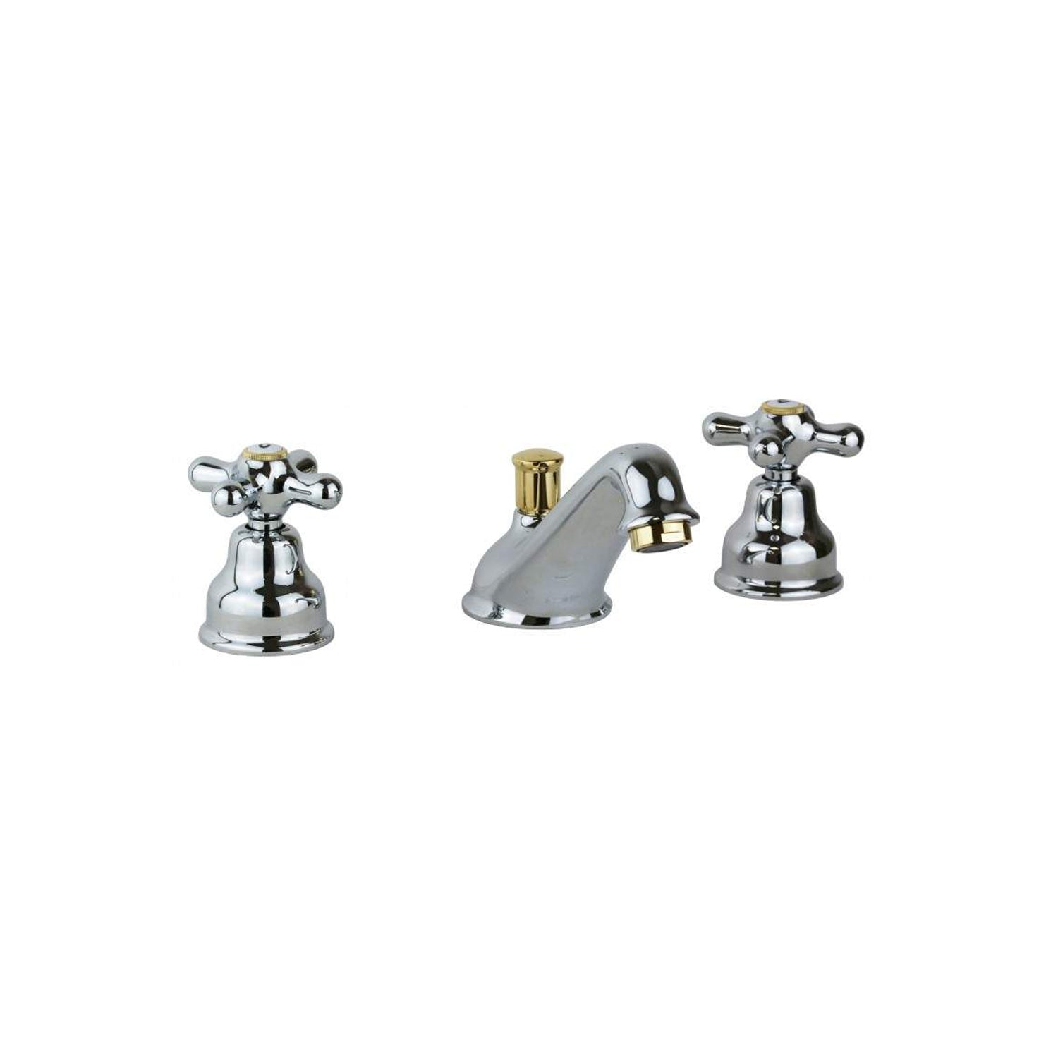 Batteria lavabo a 3 fori con scarico automatico Paffoni serie Viola - Cromo/Gold finish