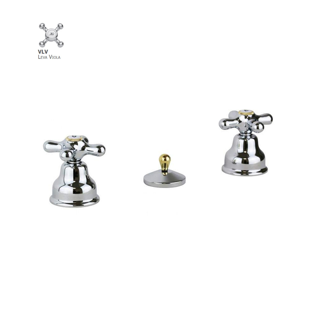 Batteria bidet con scarico automatico Paffoni serie Viola - Cromo/Gold finish