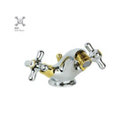 Monoforo bidet Retrò con scarico automatico Paffoni serie Viola - Cromo/Gold finish