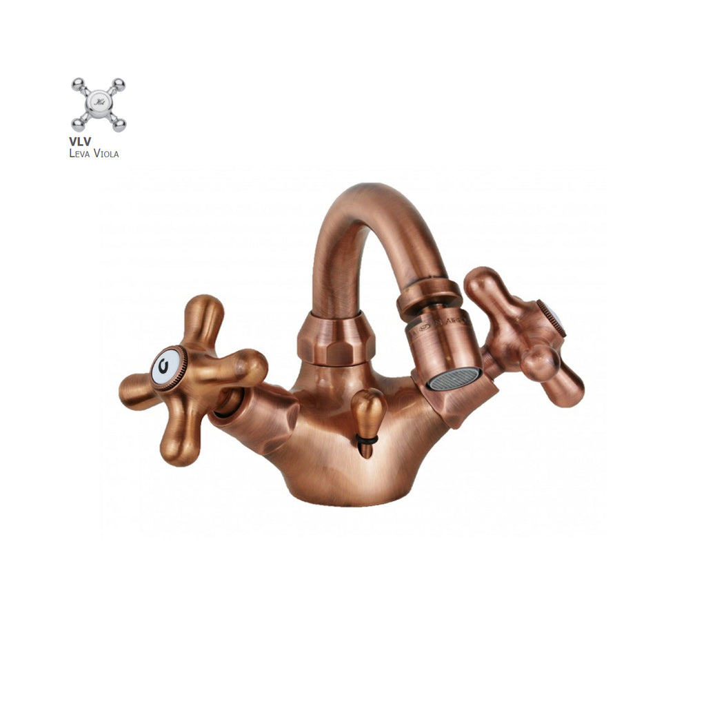 Monoforo bidet senza scarico con canna orientabile Paffoni serie Viola - Ramato