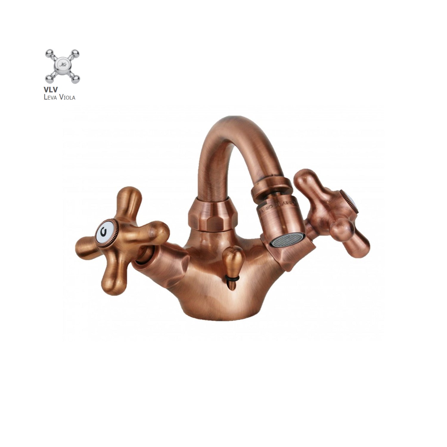 Monoforo bidet senza scarico con canna orientabile Paffoni serie Viola - Ramato