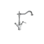 Kit miscelatori lavabo+bidet+doccia in ottone cromato e manici bianchi collezione King Keller Taps