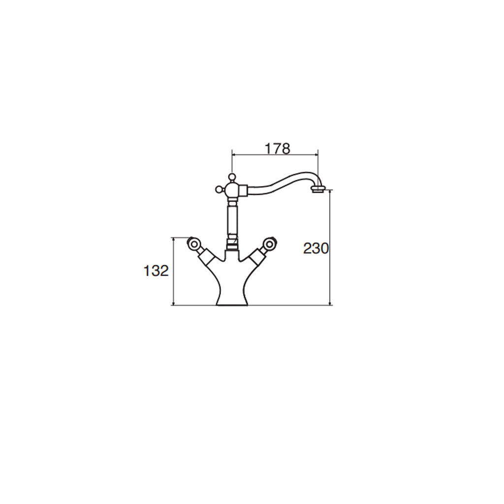 Kit miscelatori lavabo+bidet+doccia in ottone cromato e manici bianchi collezione King Keller Taps