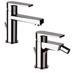Kit miscelatori lavabo e bidet Rubinetterie Mariani linea Artic Cromo con scarico