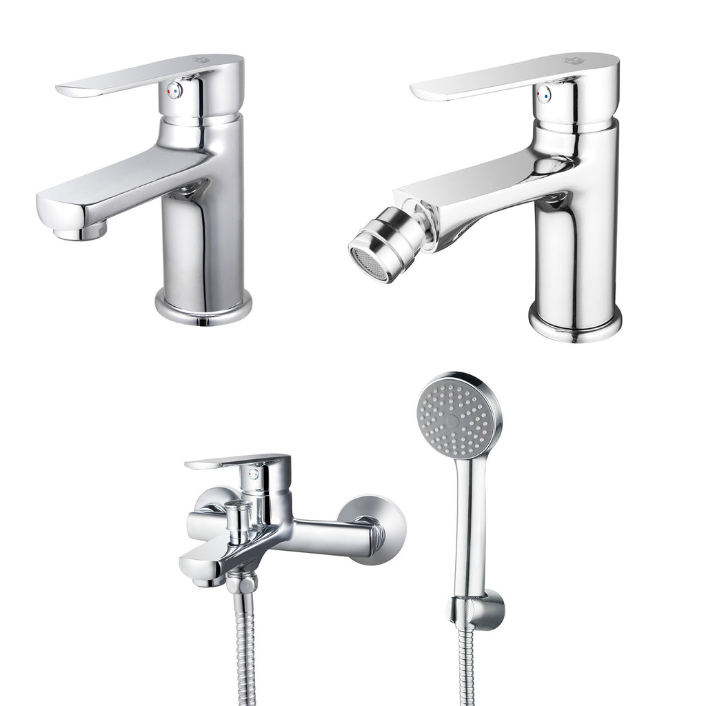 Kit rubinetteria lavabo con piletta di scarico