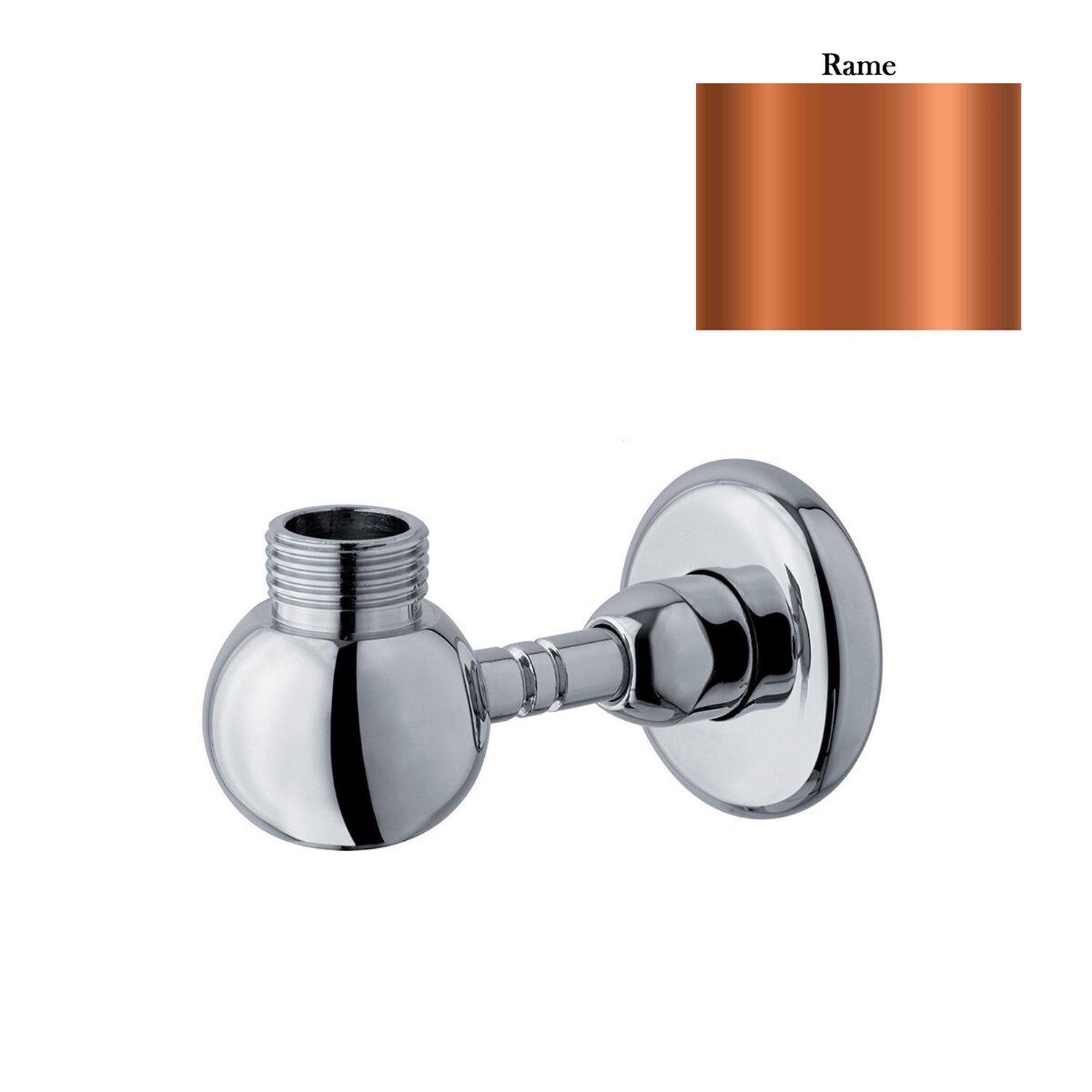 Supporto inferiore tondo con presa acqua per colonna doccia rame