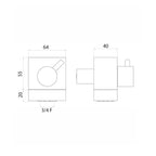 Deviatore con attacco 3/4F e 1/2M cromo colonna C51