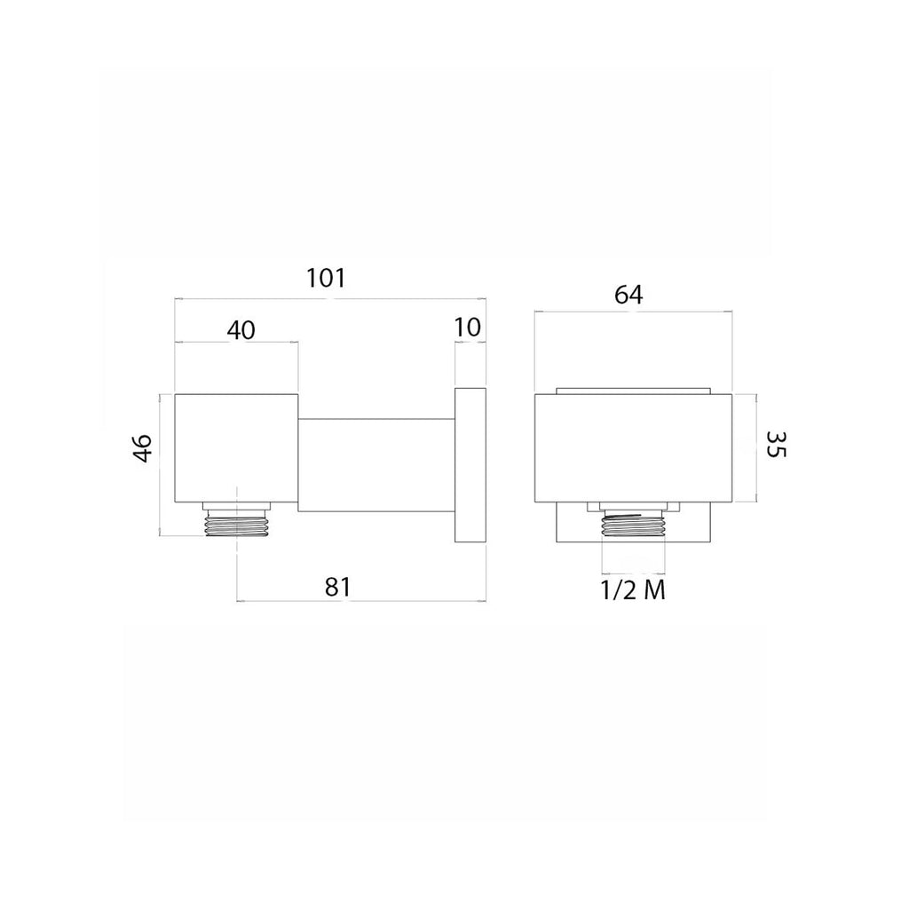 Supporto inferiore in ottone con attacco esterno 1/2" M per colonna C51