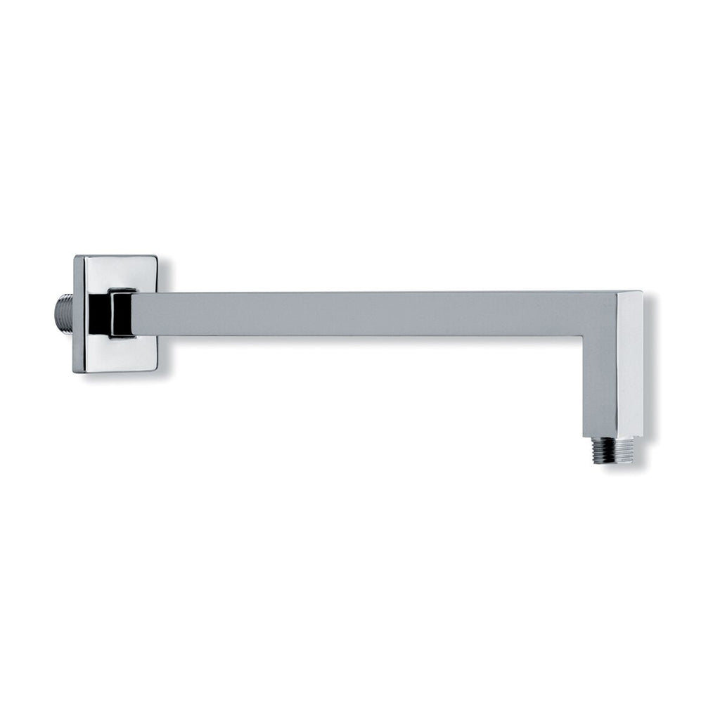 Braccio doccia squadrato in acciaio spazzolato 22x22mm