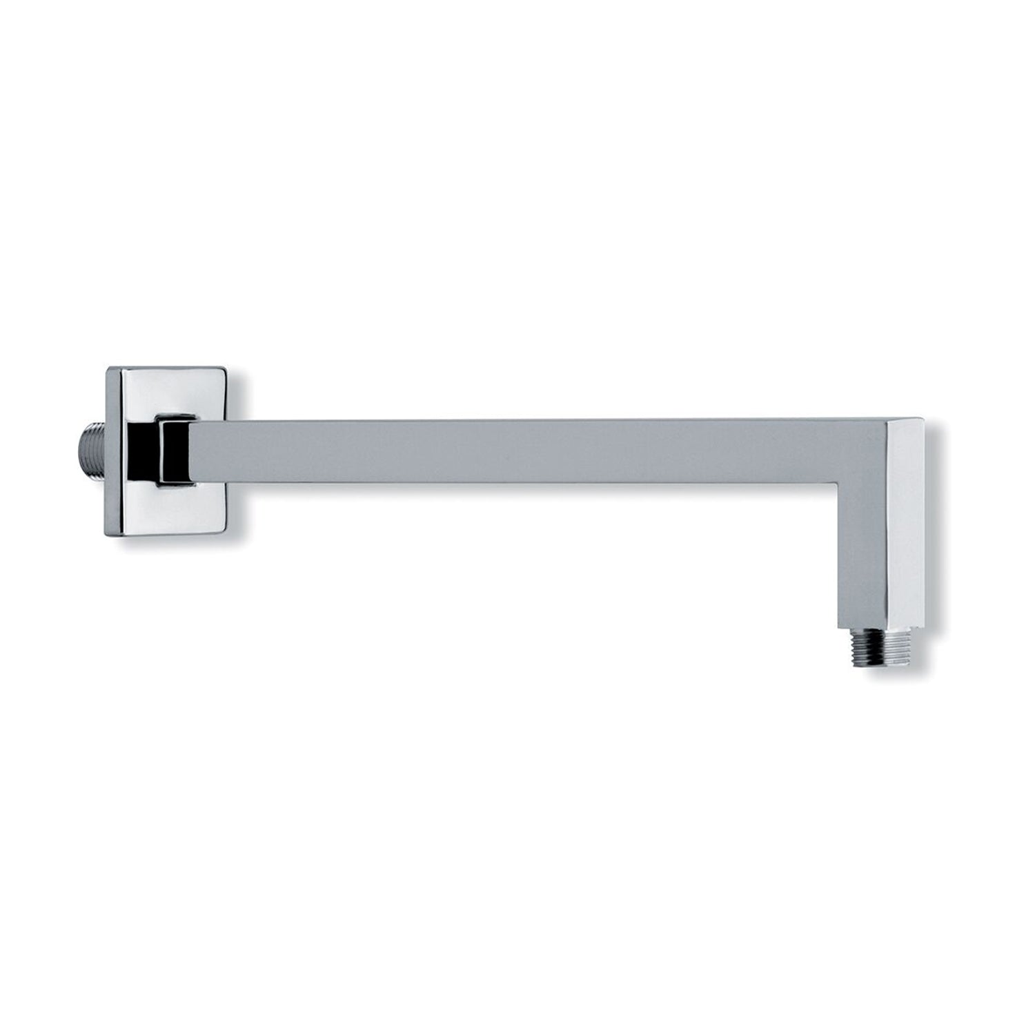 Braccio doccia squadrato in acciaio spazzolato 22x22mm