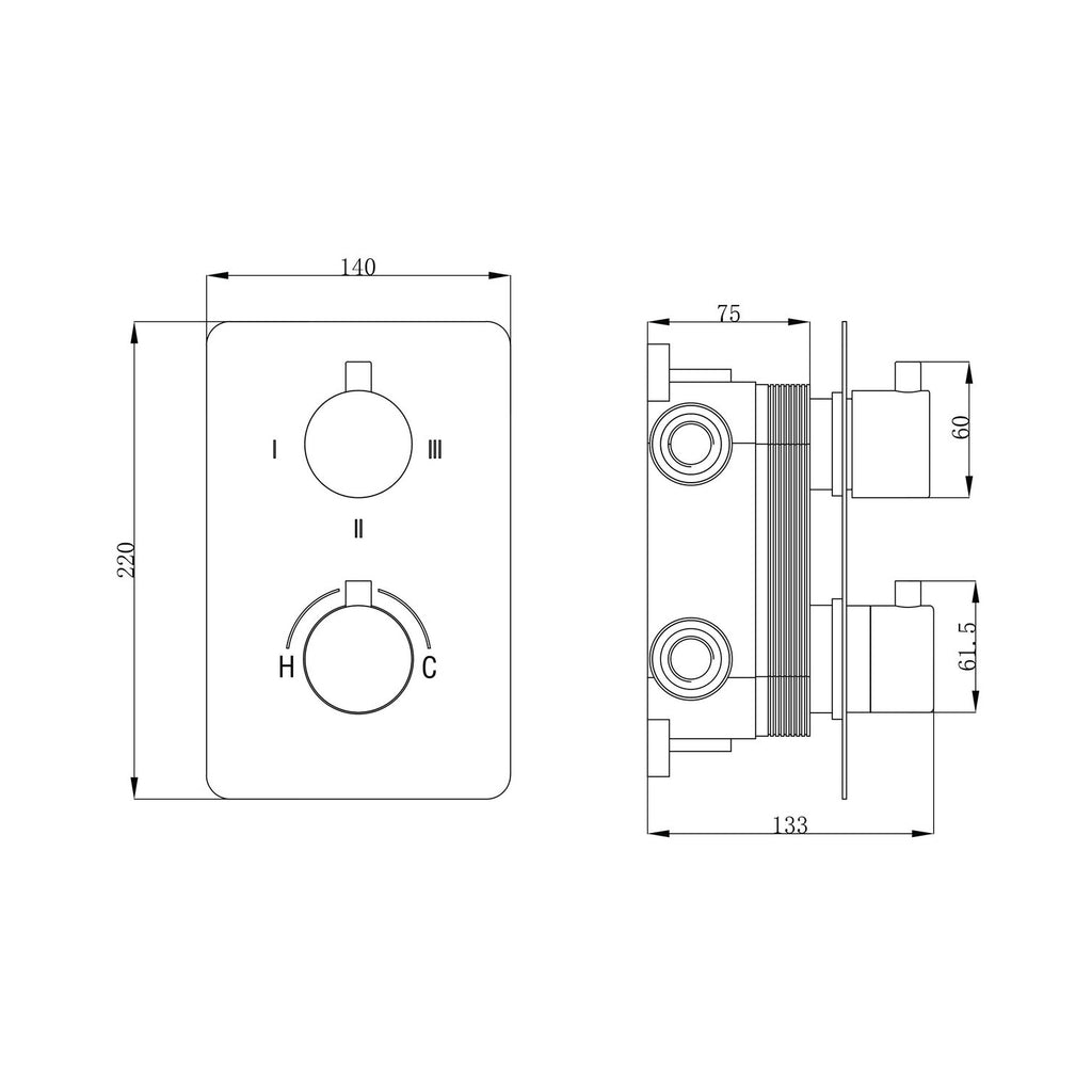 Termostatico doccia incasso 3 vie con easy box bianco opaco