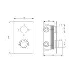 Termostatico doccia incasso 3 vie con easy box nichel
