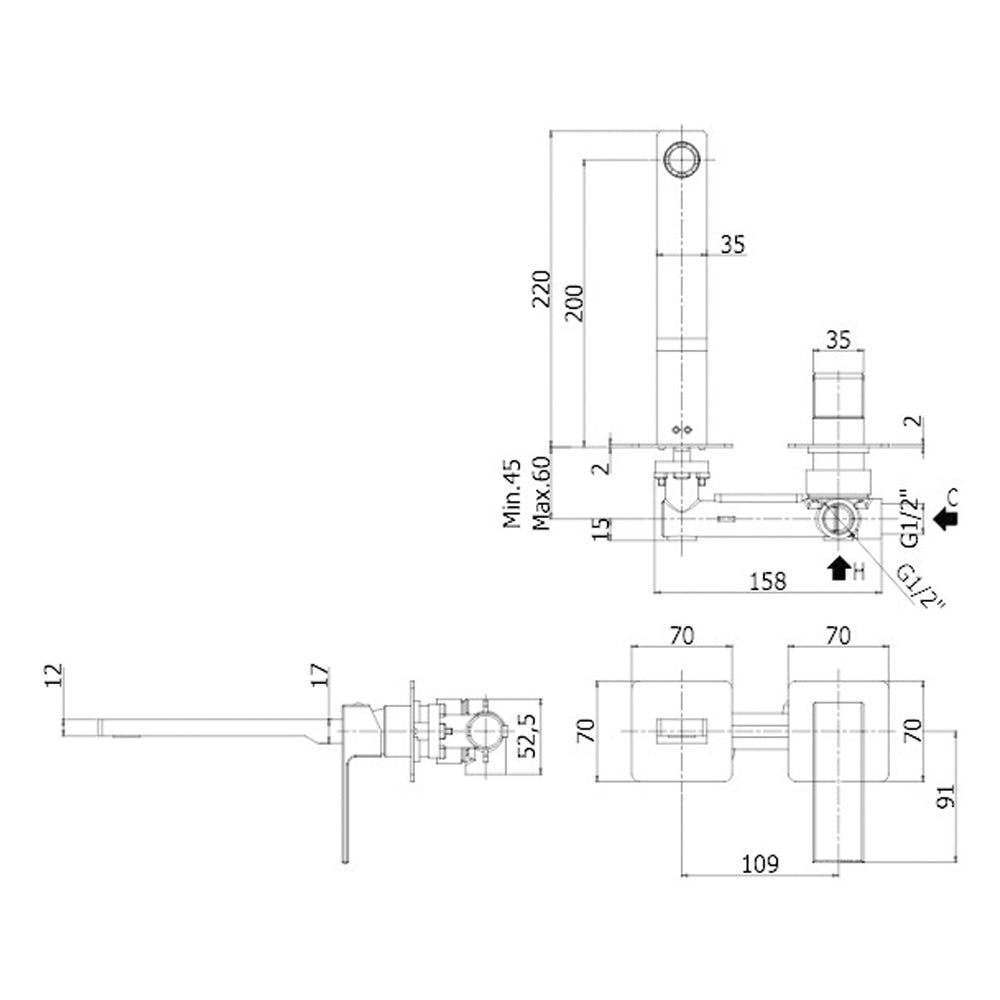 Miscelatore incasso lavabo Paffoni Effe con bocca