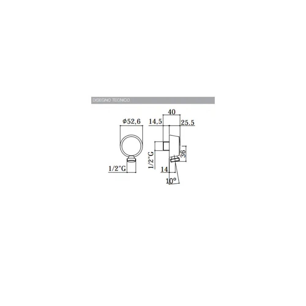 Kit saliscendi con asta per doccia con Miscelatore ad incasso e presa d'acqua tonda