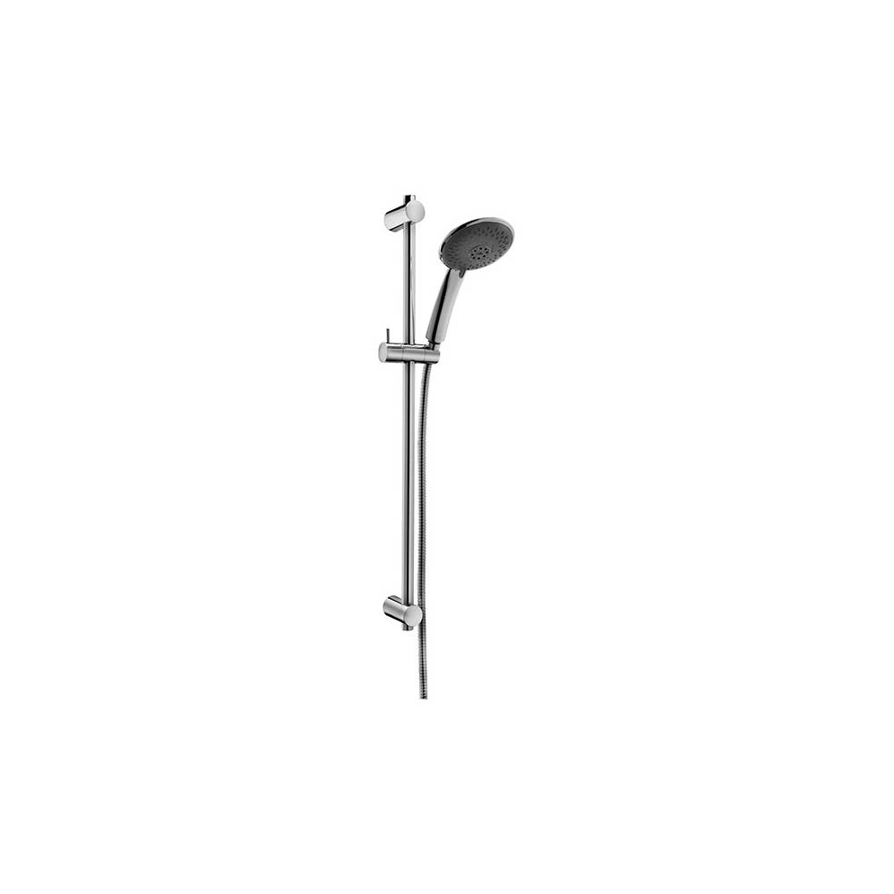 Set saliscendi doccia ottone cromato con miscelatore doccia incasso e presa acqua tonda a muro